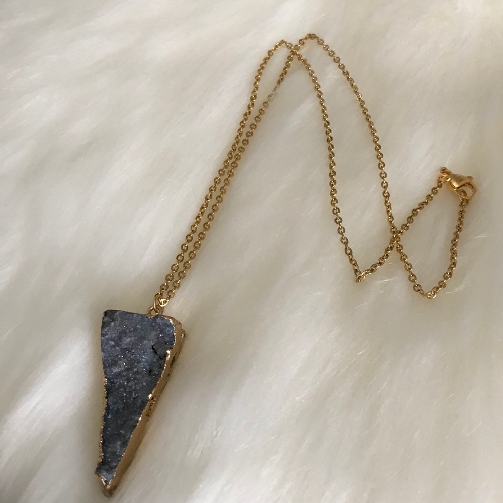Natural Druzy Agate Necklace - Picture 4 of 8